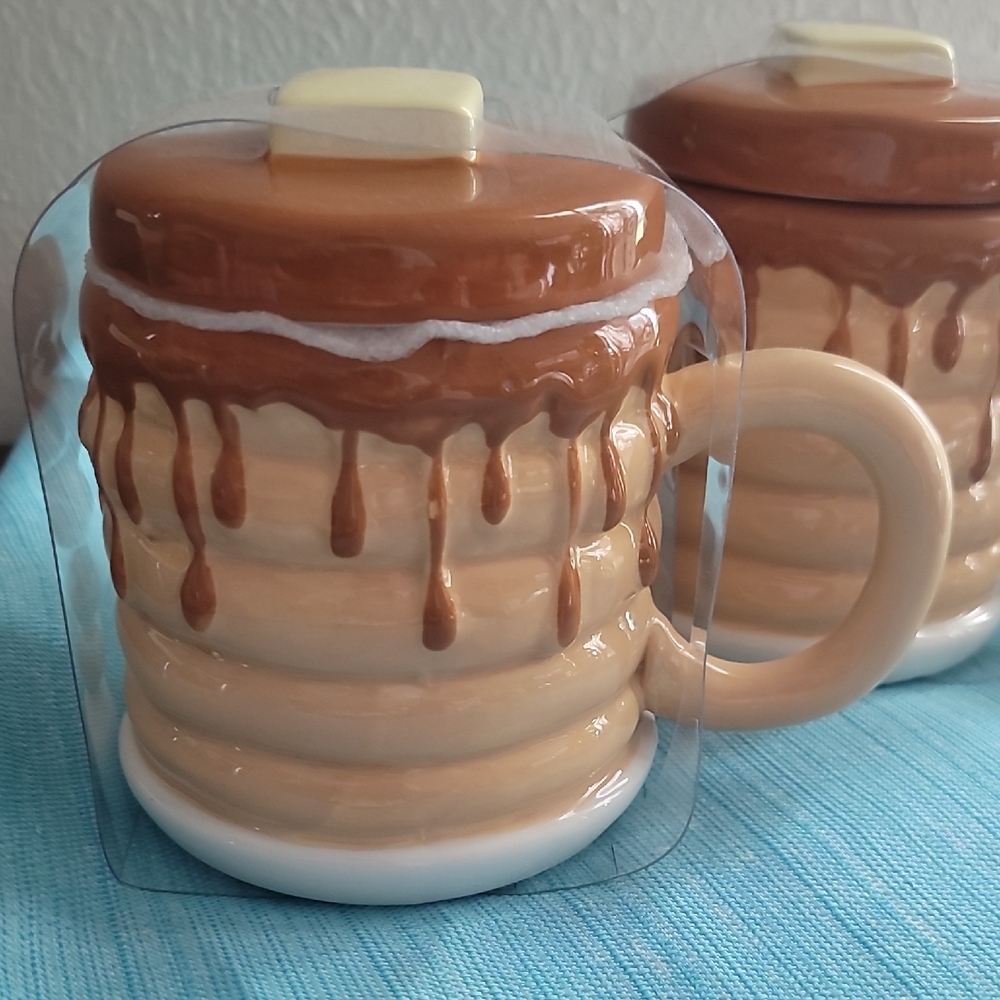 Pancake Stack Mug with Lid